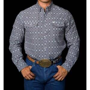 NEW FERRELL connor long sleeve snap shirt in brown